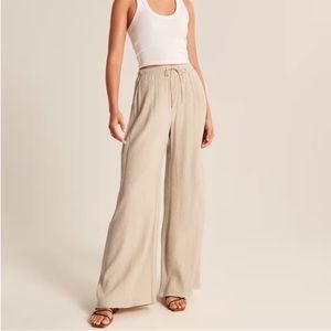 Abercrombie Pull On Drawstring Crinkle Pants